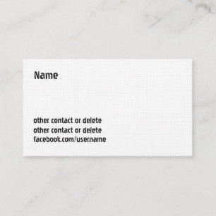 Carte De Visite Personnalisable personnel - Facebook