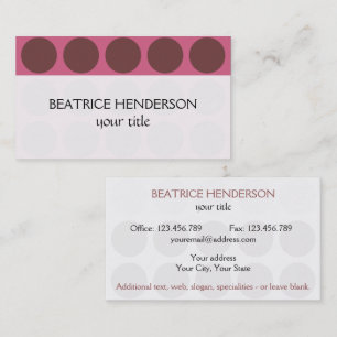 Carte De Visite Personnalisable Pois n'importe quelle couleur sur 
