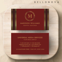 Personnalisable Red Maroon Gold Professional