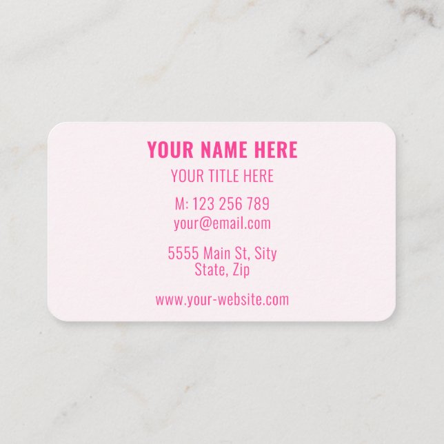 Carte de visite personnalisé avec couple (Dos)