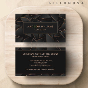 Carte De Visite Personnalisé Black Gold Dark Brown Professionnel