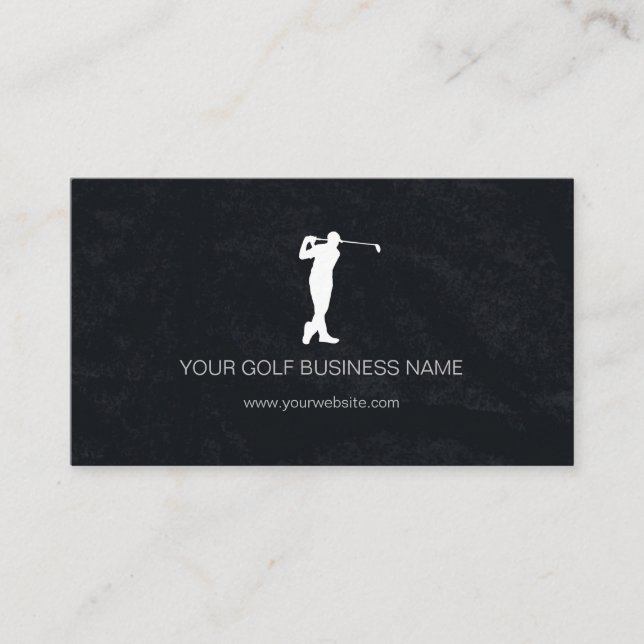 Carte De Visite Personnalisé Black Professional Golf (Devant)