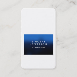 Carte De Visite Personnalisé Bleu Bleu Blanc Élégant Moderne