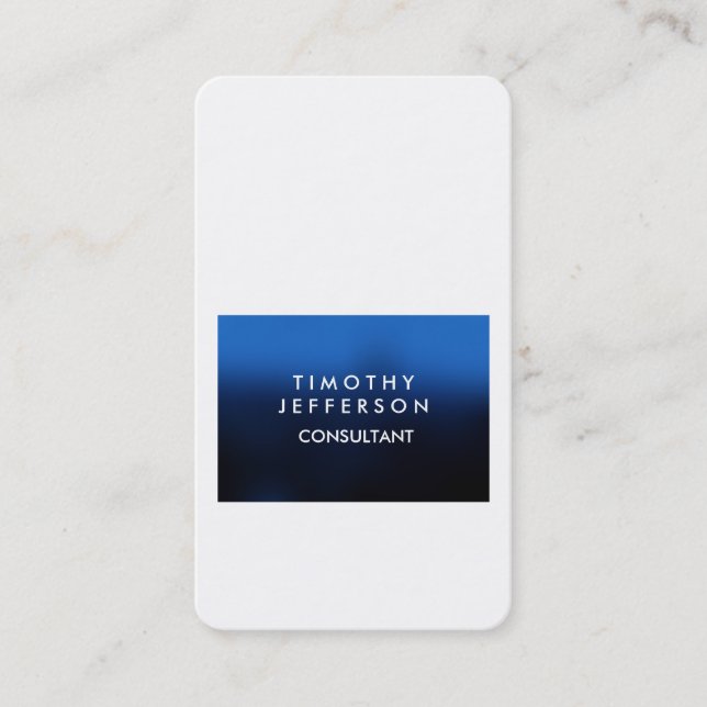 Carte De Visite Personnalisé Bleu Bleu Blanc Élégant Moderne (Devant)