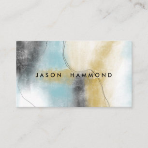 Carte de visite personnalisé Blue Gold Abstrait Ar