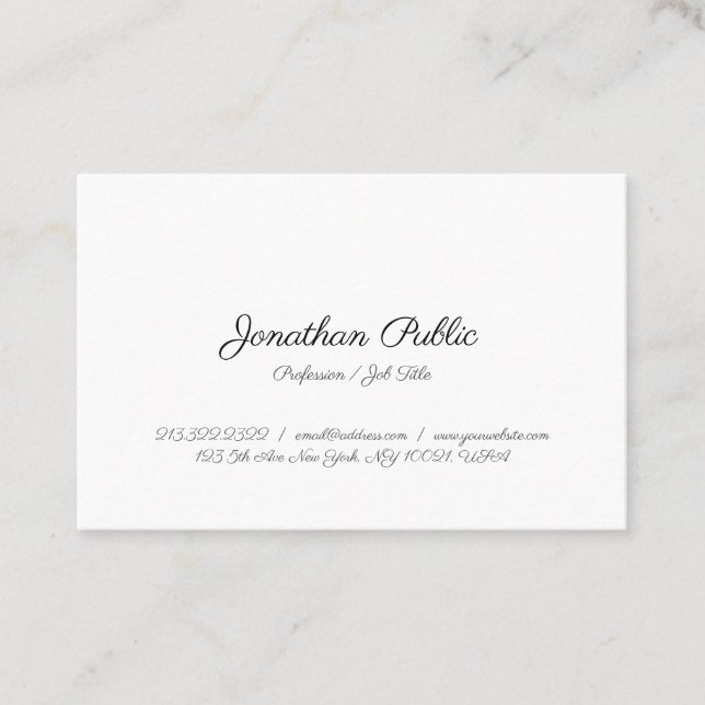 Carte De Visite Personnalisé Calligraphié Élégant Moderne Simple M (Devant)