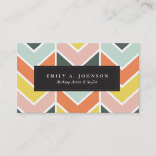 Carte De Visite Personnalisé   Chevron joyeux par Origami Prints