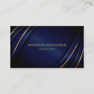 Carte De Visite Personnalisé Dark Navy Blue Et Gold Professionnel
