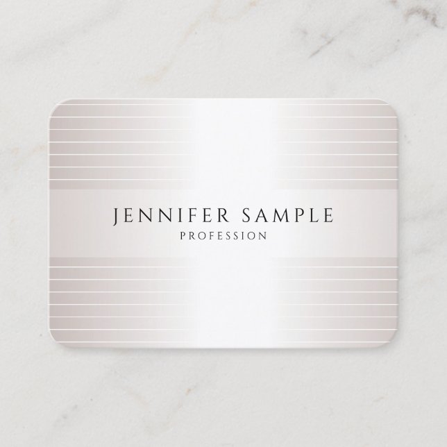 Carte De Visite Personnalisé Élégant Faux Argent Moderne Simple Mo (Devant)