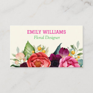 Carte De Visite Personnalisé Elégant Fleur sauvage Floral