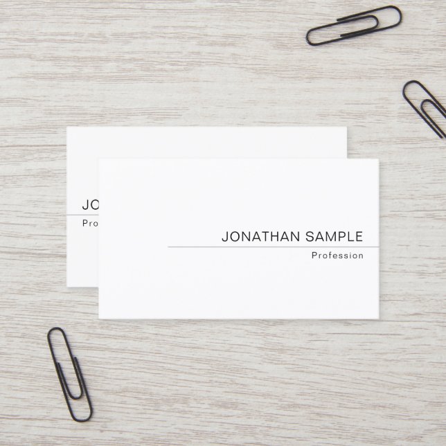Carte De Visite Personnalisé Élégant Moderne Minimal Simple (Devant/Arrière en situation)