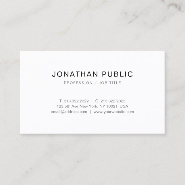 Carte De Visite Personnalisé Élégant Simple Professionnel Moderne  (Devant)