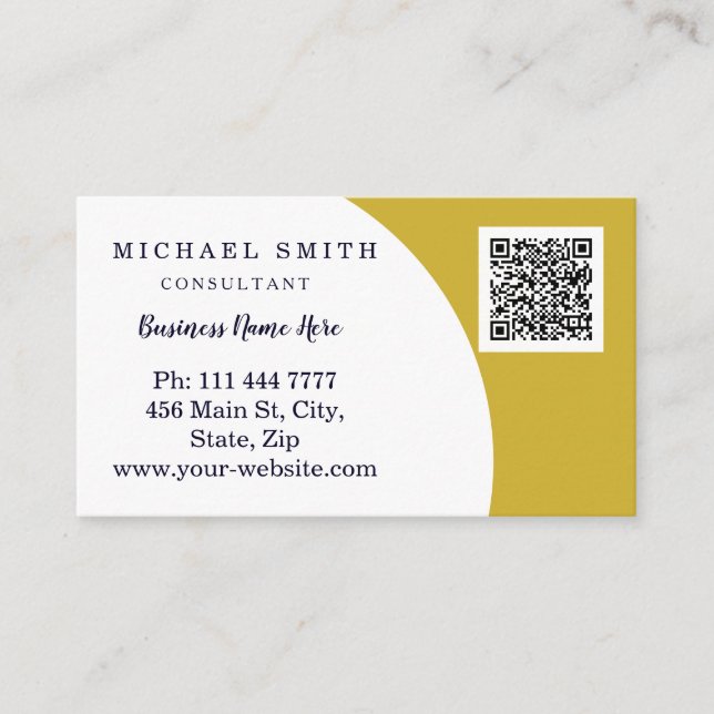 Carte De Visite Personnalisé Entreprise Code QR Personnalisé (Devant)