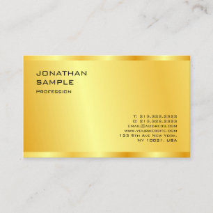 Carte De Visite Personnalisé Gold Look Modern Elegant Professionn