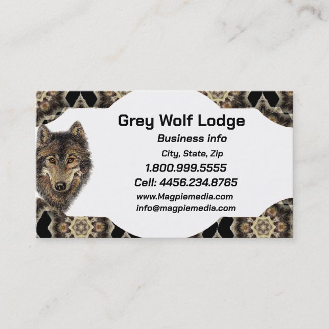 Carte de visite personnalisé Grey Wolf Lodge (Devant)