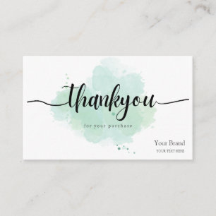 Carte De Visite Personnalisé logo entreprise merci pour votre acha
