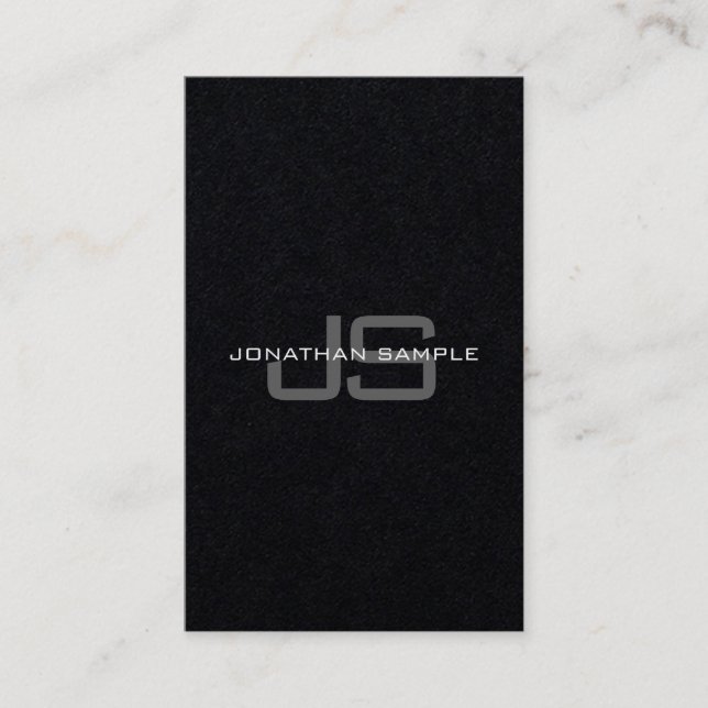 Carte De Visite Personnalisé Moderne Élégant Monogramme Modèle Lux (Devant)