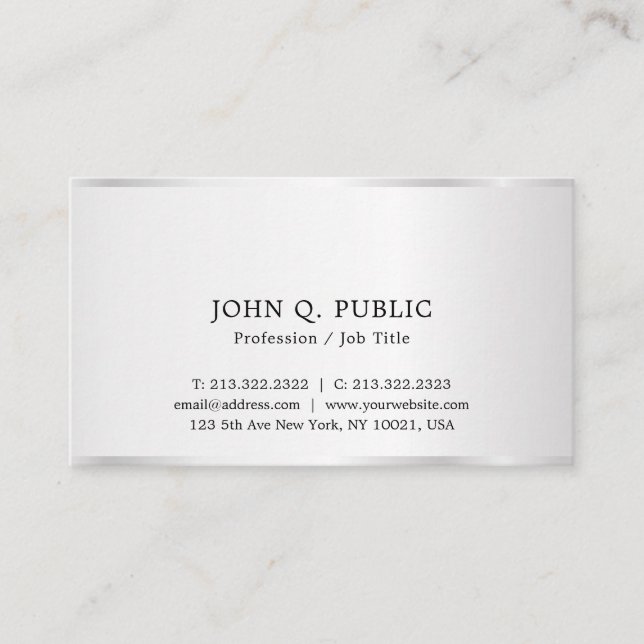 Carte De Visite Personnalisé Moderne Élégant Professionnel Faux Ar (Devant)