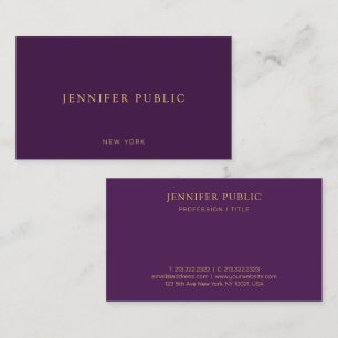 Carte De Visite Personnalisé Moderne élégant tendance violet luxue