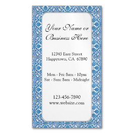 Carte de visite personnalisé Motif bleu blanc Faux