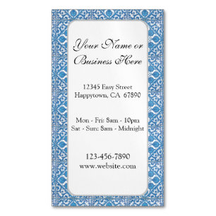 Carte de visite personnalisé Motif bleu blanc Faux