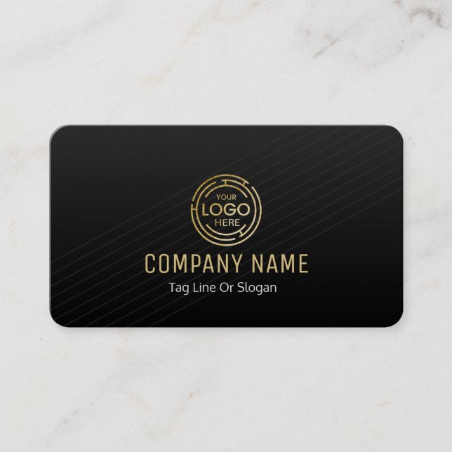 Carte De Visite Personnalisé Noir + Or Maison Construction Lux (Devant)