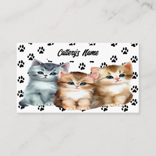 Carte de visite Personnalisé Pour Cattery Cute Kit (Devant)