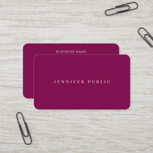 Carte De Visite Personnalisé Professionnel Élégant Couleur Vin Lux