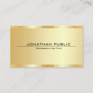 Carte De Visite Personnalisé Professionnel Élégant Modèle Or Faux