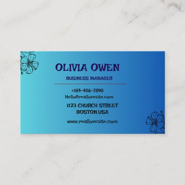 Carte de visite personnalisé | Professionnel et él (Devant)