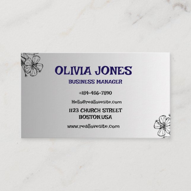 Carte de visite personnalisé | Professionnel et él (Devant)