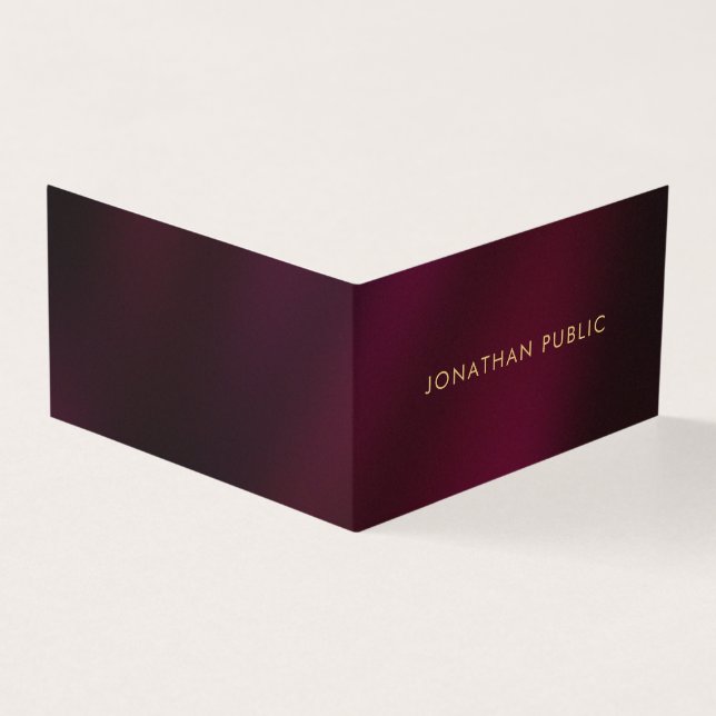 Carte De Visite Personnalisé Professionnel Moderne Élégant Luxe Pl (Extérieur)