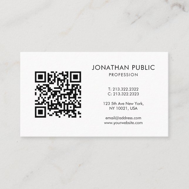 Carte De Visite Personnalisé Professionnel Modernisez votre code Q (Devant)