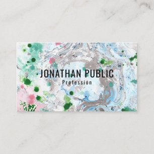 Carte De Visite Personnalisé rose bleu vert tendance Art moderne A