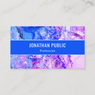 Carte De Visite Personnalisé Rose bleu violet tendance Art Abstrai