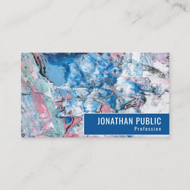 Carte De Visite Personnalisé rose bleu violet tendance moderne Abs (Devant)