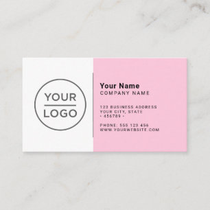 Carte De Visite Personnalisé rose pastel moderne minimaliste toute