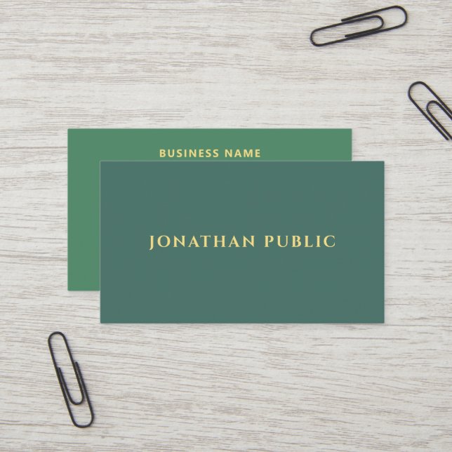 Carte De Visite Personnalisé Simple Modèle Élégant Moderne Fonte O (Devant/Arrière en situation)