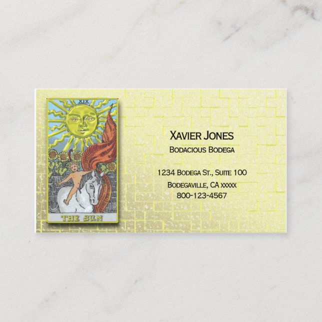 carte de visite personnalisé Tarot Sun (Devant)