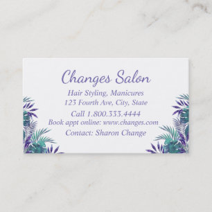 Carte de visite personnalisé Tropical Purple Hair 