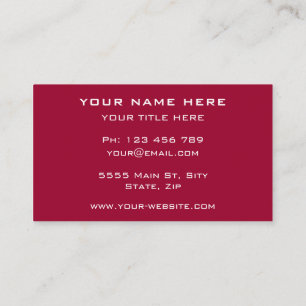 Carte de visite personnalisé Votre nom Information