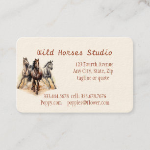 Carte de visite personnalisé Wild Horses Studio