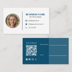 Carte de visite personnalisée avec code QR bleu ma