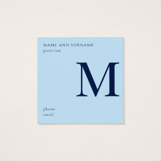 Carte de visite personnalisée bleu et blanc minima