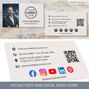 Carte de visite personnalisée Logo Photo Réseaux s