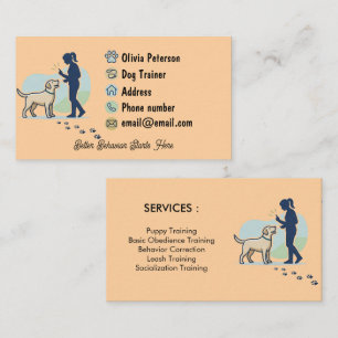 Carte de visite personnalisée pour dresseur de chi