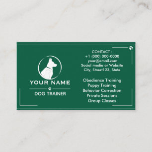 Carte de visite personnalisée pour dresseur de chi