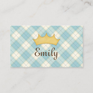 Carte de visite personnalisée pour princesse à car