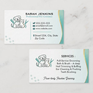 Carte de visite personnalisée pour toiletteur d'an