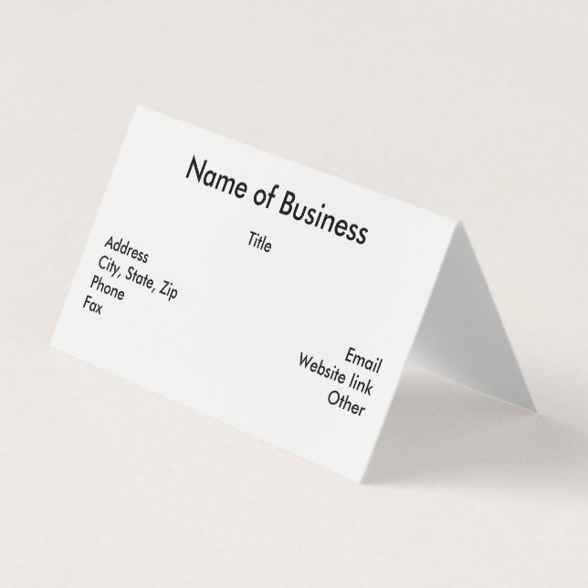 Carte De Visite Personnaliser au minimum le nom de l'entreprise (Devant)